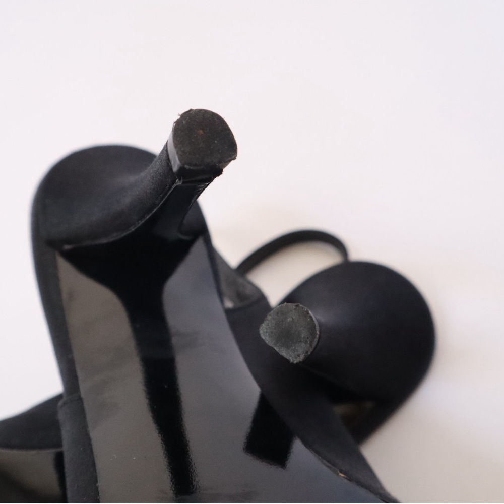 Stuart Weitzman Black Peep-Toe Slingbacks - Picture 7 of 8